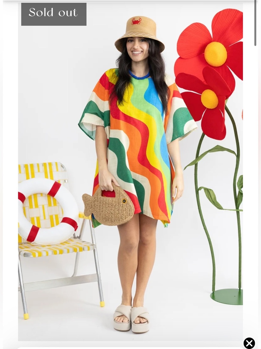 Tela Rainbow Ice ONE SIZE FITS ALL Women's Multicolor Wave Dress Worn - Perfect